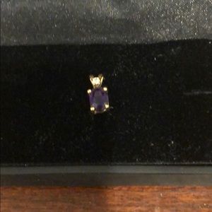 Amethyst and diamond pendant